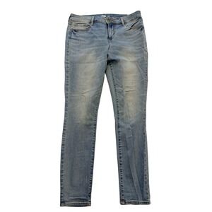 Old Navy Rockstar Super Skinny Jeans Womens 10 Blue Mid Rise Distressed‎ 33x29